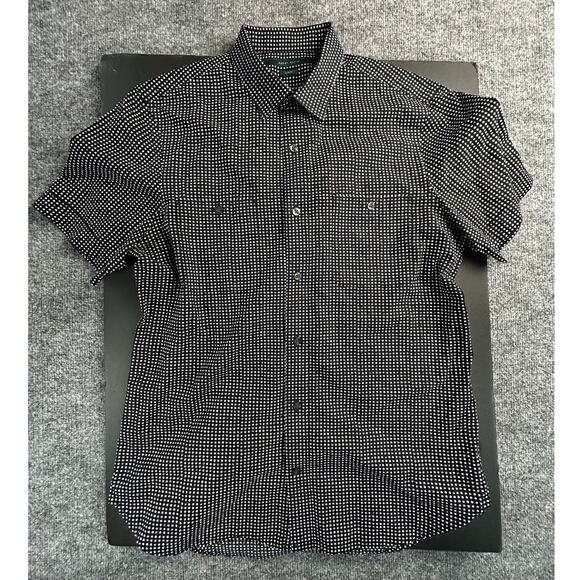 Perry Ellis Other - Perry Ellis Slim Fit Men's Medium Black White Dot Button Shirt S